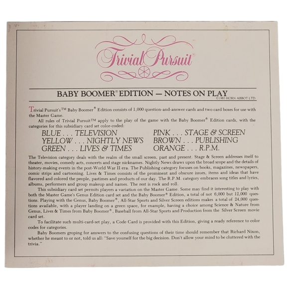 Trivial Pursuit Baby Boomer Edition No. 10 - 1983 - Picture 2 of 4